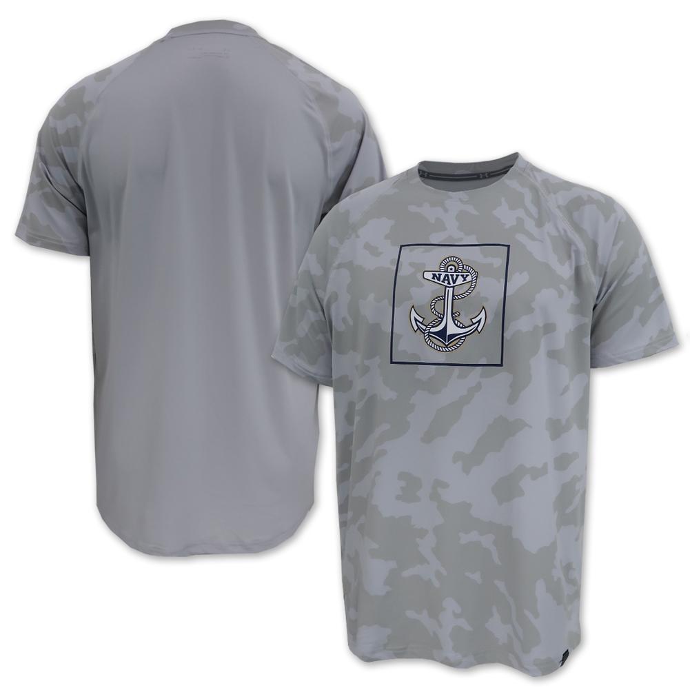 Navy Under Armour Sideline Short Sleeve Training T-Shirt (Camo)