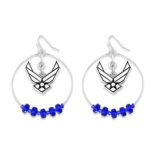 U.S. Air Force Wings Chloe Earrings (Silver)