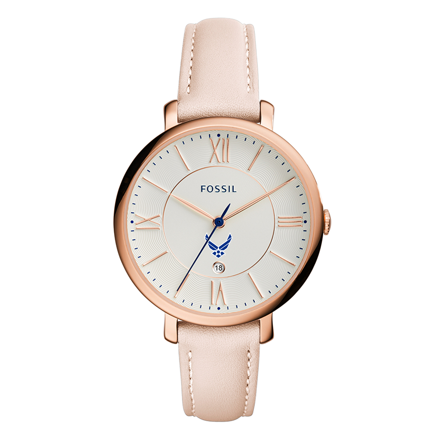 Air Force Wings Ladies Fossil Blush Leather Strap Watch (Blush)