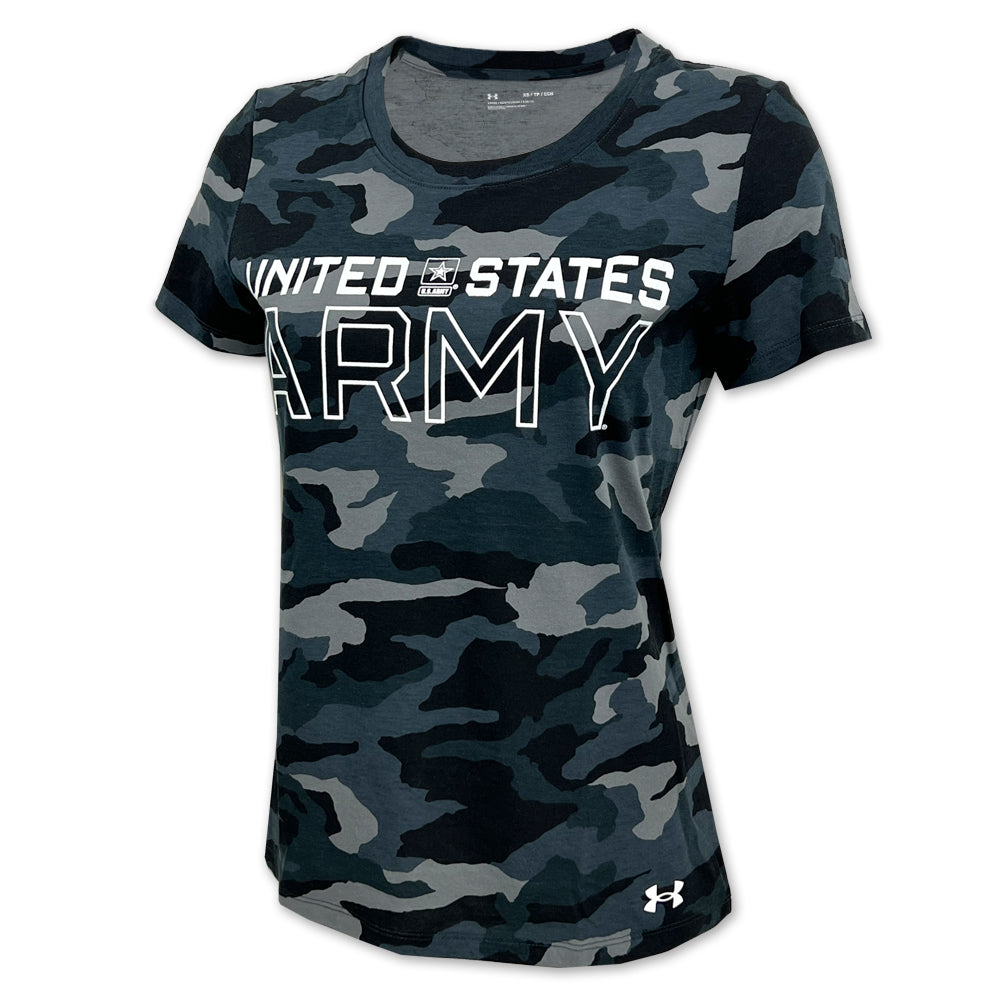 United States Army Ladies Under Armour Cotton Camo T-Shirt