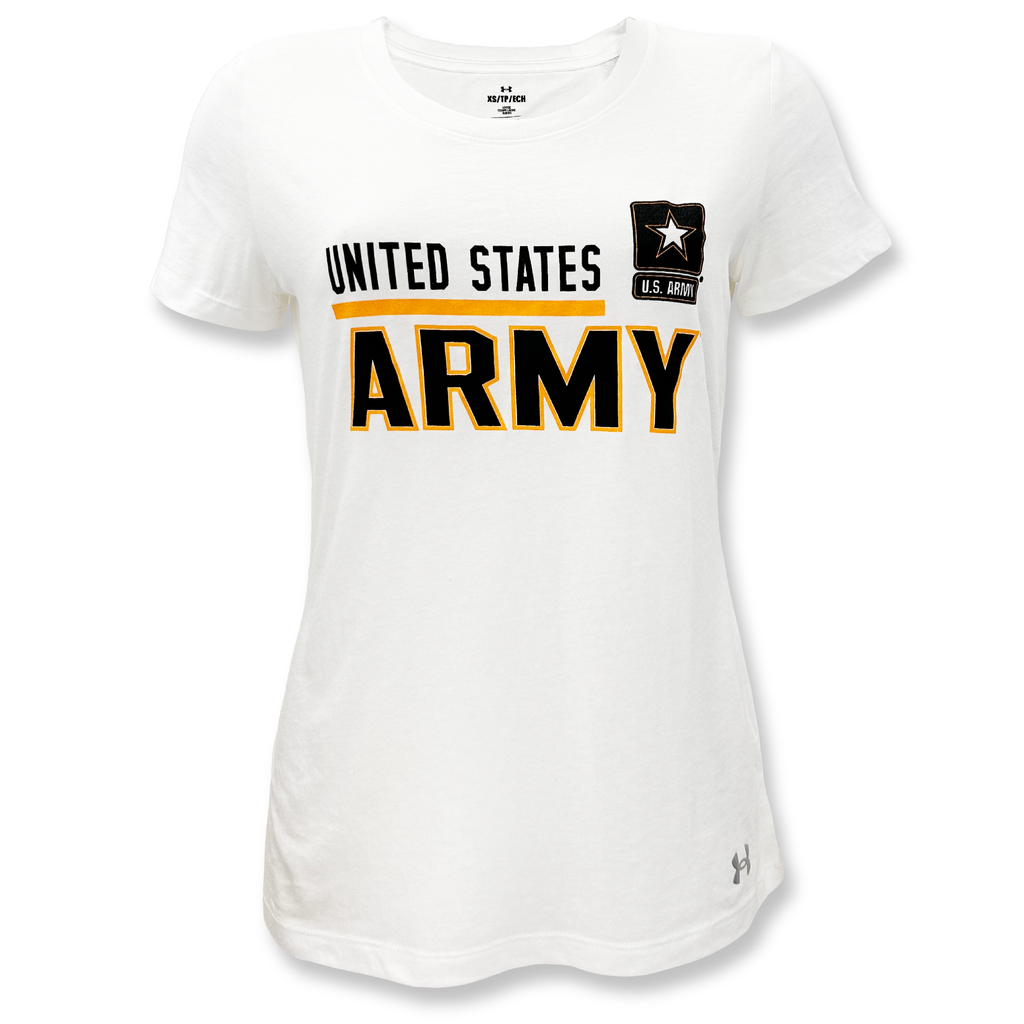 United States Army Ladies Under Armour T-Shirt (White)