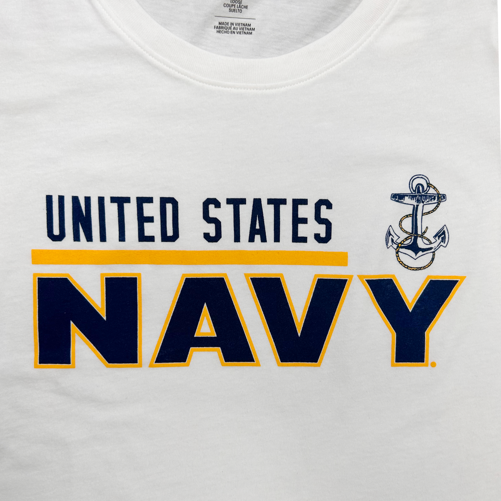 United States Navy Ladies Under Armour Long Sleeve T-Shirt (White)