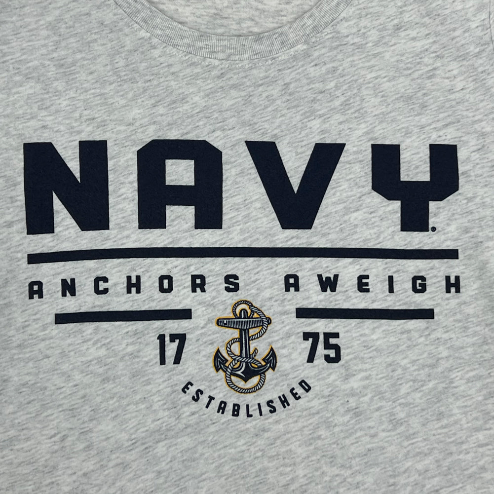 Navy Ladies Under Armour Anchors Aweigh T-Shirt (Silver Heather)