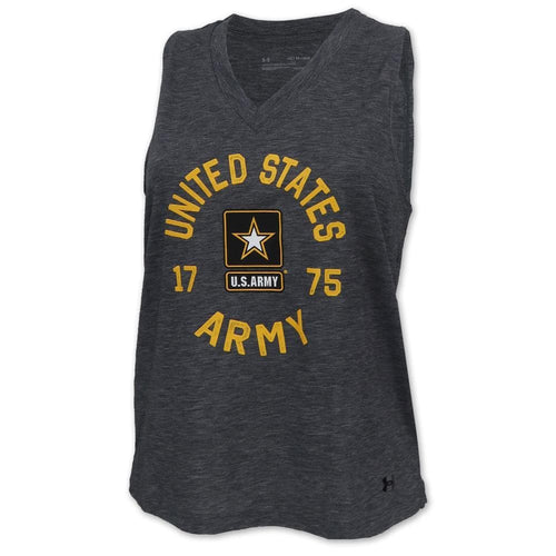 Army Ladies Under Armour Breezy V-Neck Tank (Heather Black)