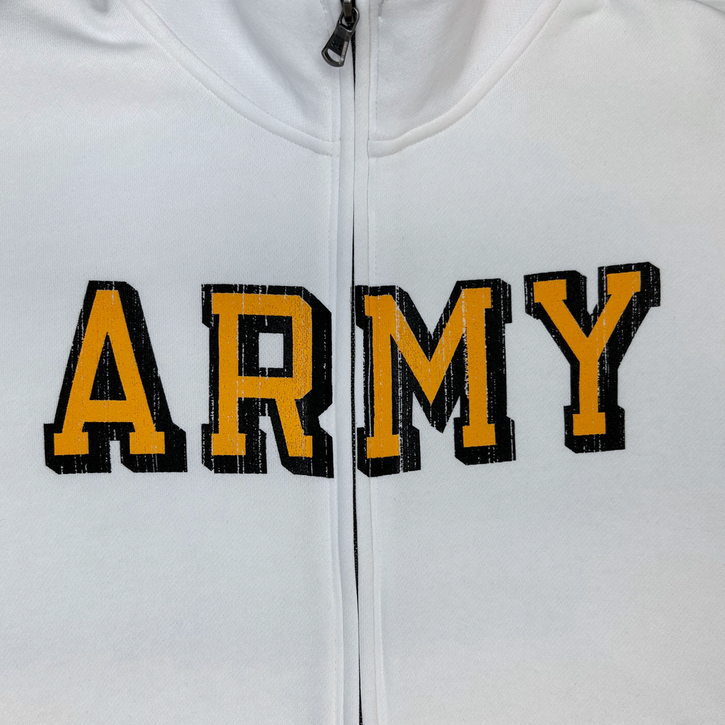 Army Ladies Under Armour Distressed Fleece Full Zip (White)