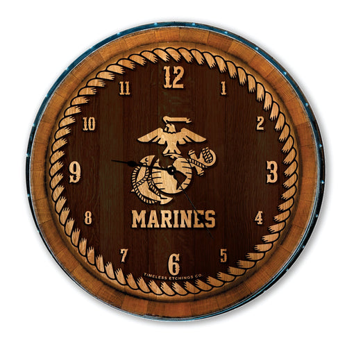 United States Marines EGA Barrelhead Clock