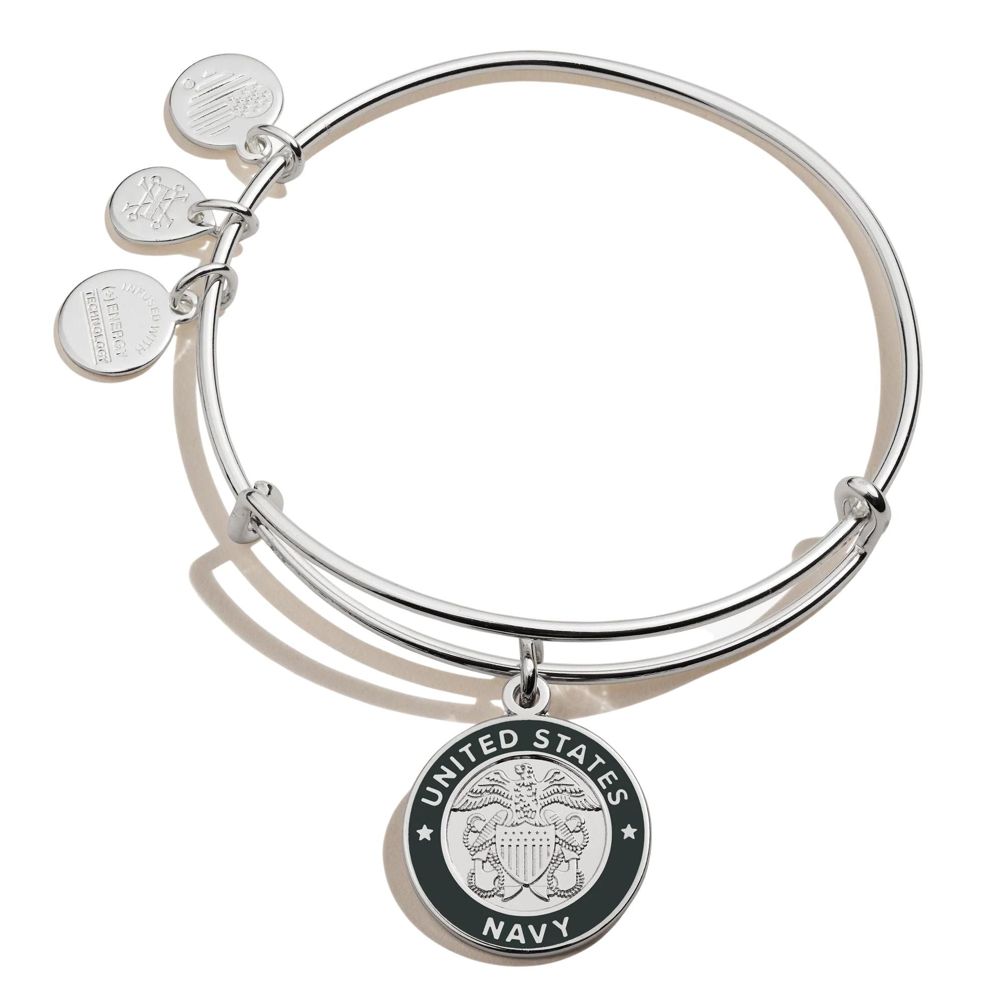 Alex and Ani Navy Bangle Bracelet (Silver)