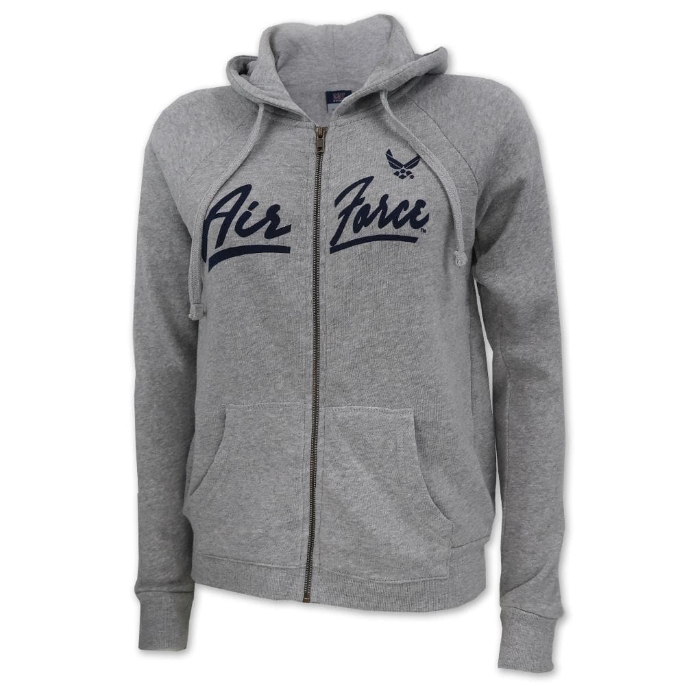 Air Force Ladies Angel Fleece Full Zip Hood (Heather Grey)