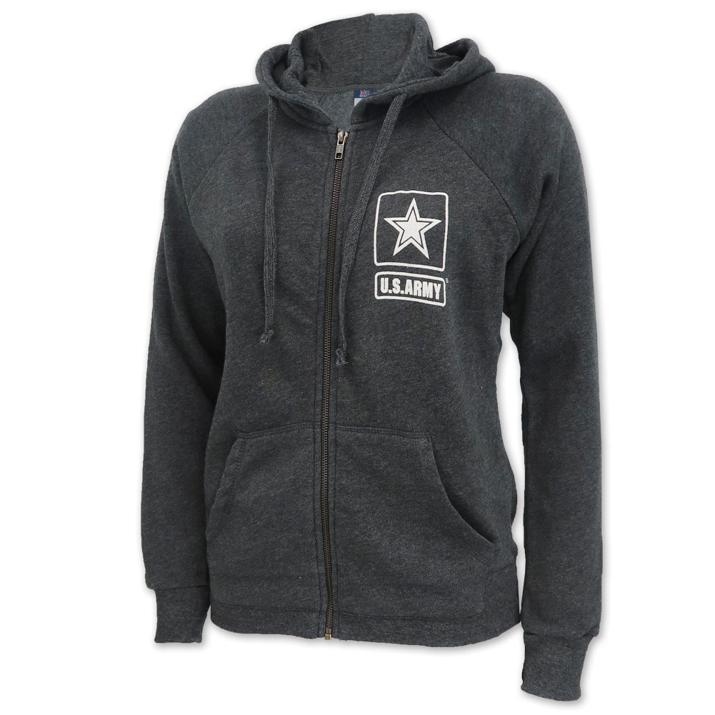 Army Ladies Angel Fleece Full Zip Hoodie (Charcoal)