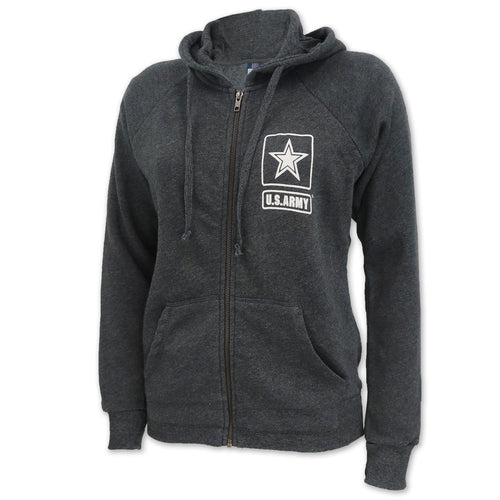 Army Ladies Angel Fleece Full Zip Hoodie (Charcoal)