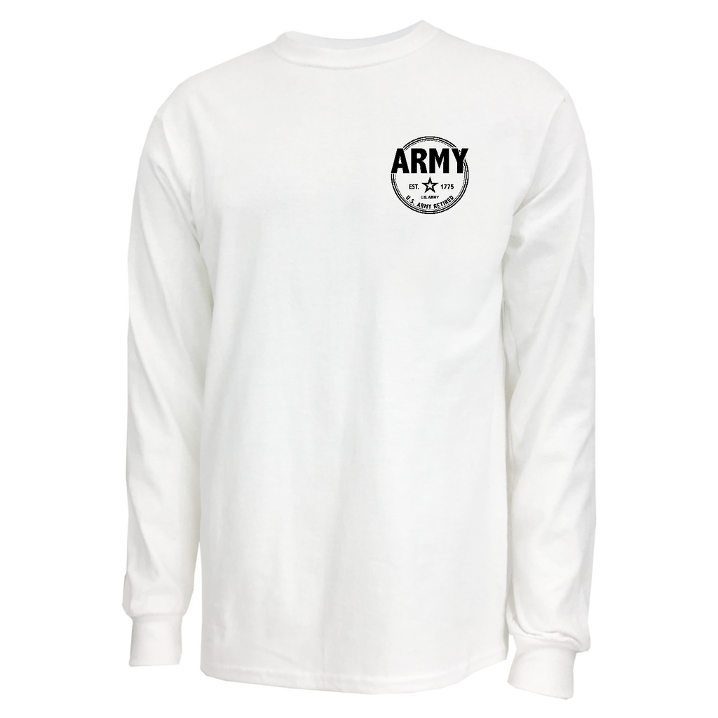 Army Retired Left Chest Long Sleeve T-Shirt