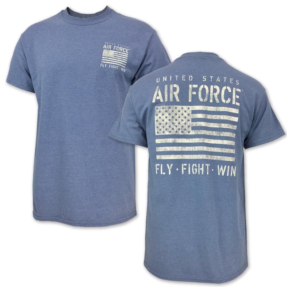 AIR FORCE DISTRESSED FLAG FLY FIGHT WIN T-SHIRT (BLUE) 3