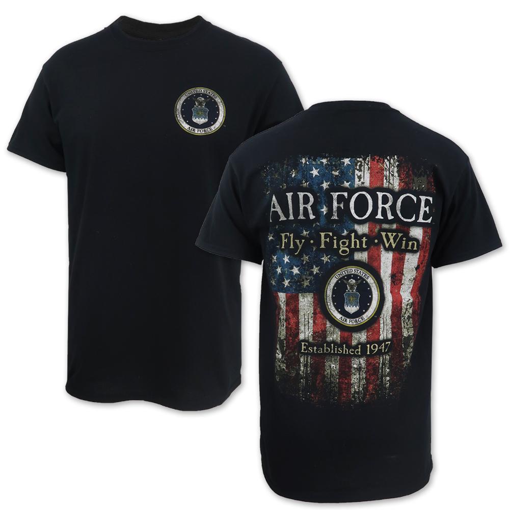 AIR FORCE FLY FIGHT WIN FLAG T-SHIRT (BLACK)