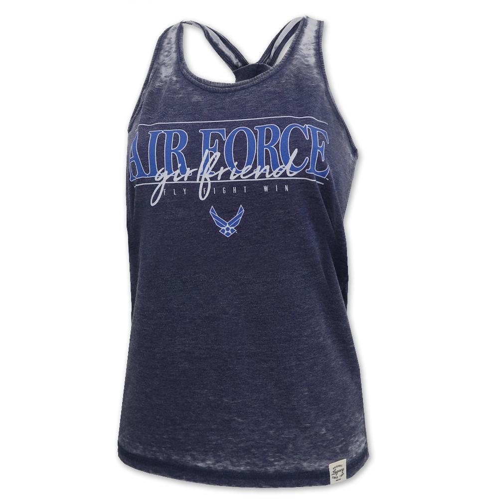 AIR FORCE GIRLFRIEND LADIES RACERBACK TANK (NAVY) 2