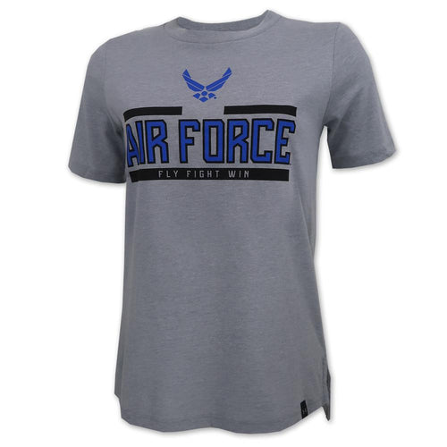 AIR FORCE LADIES UNDER ARMOUR WINGS LOGO PERFORMANCE COTTON T-SHIRT (GREY) 1