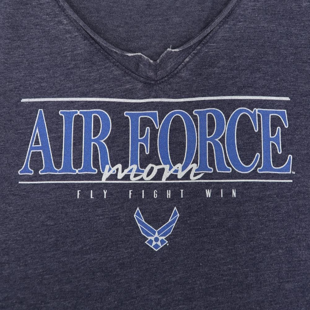 AIR FORCE MOM LADIES LOOSE FIT V-NECK T-SHIRT (NAVY) 1