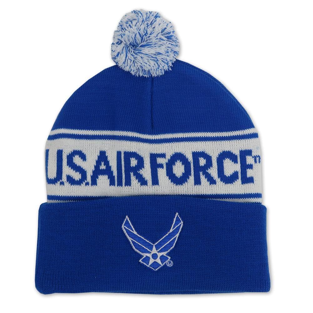 AIR FORCE POM POM KNIT BEANIE (ROYAL) 1