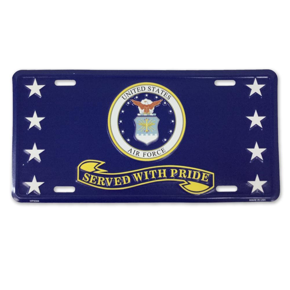 AIR FORCE SERVED WITH PRIDE LICENSE PLATE (12"X 6")