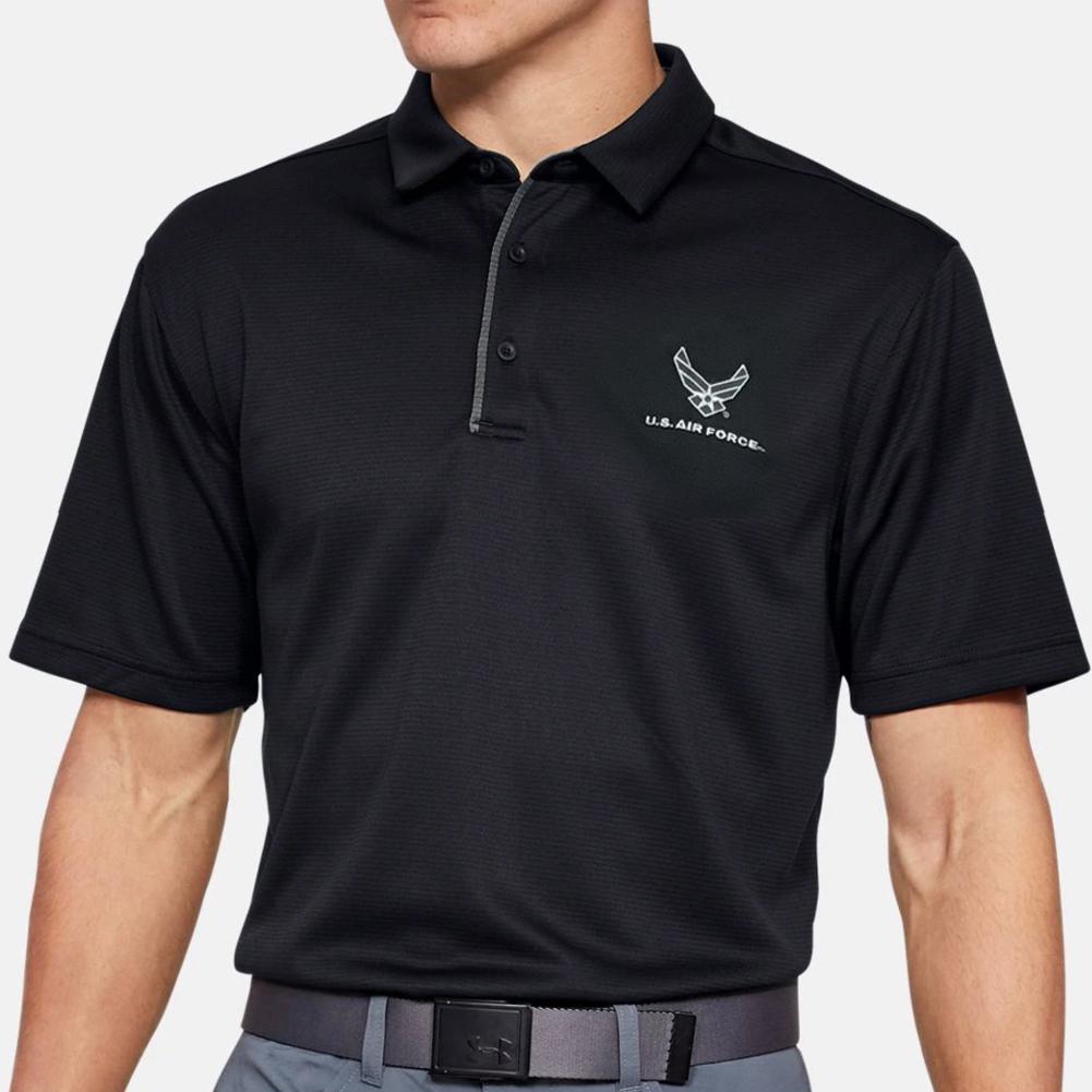 AIR FORCE TONAL WINGS UNDER ARMOUR TECH POLO (BLACK) 1