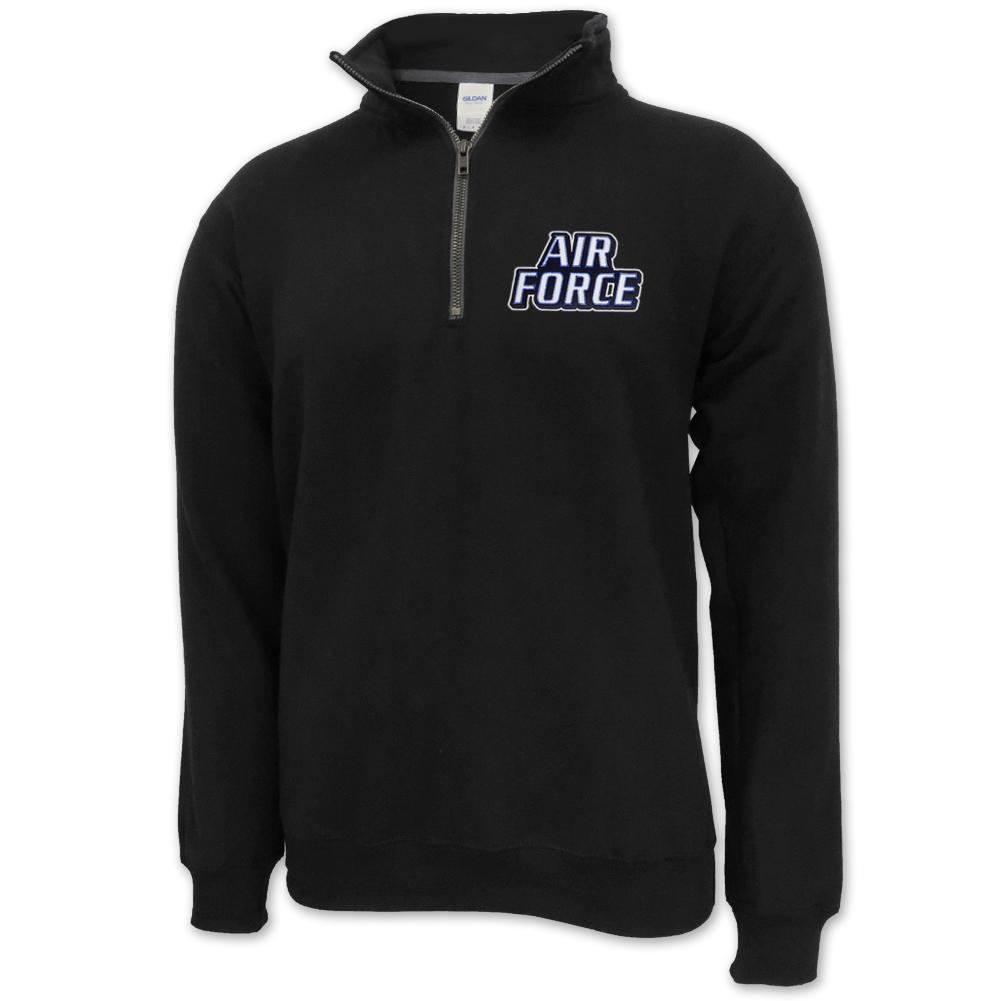 AIR FORCE TWILL LOGO 1/4 ZIP (BLACK) 1