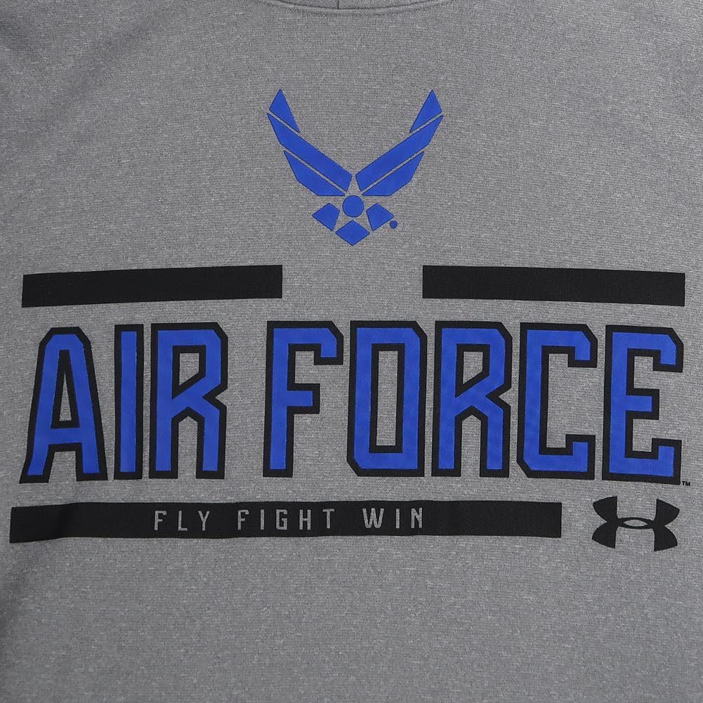 AIR FORCE UNDER ARMOUR WINGS LOGO ARMOUR FLEECE HOOD (GREY) 2