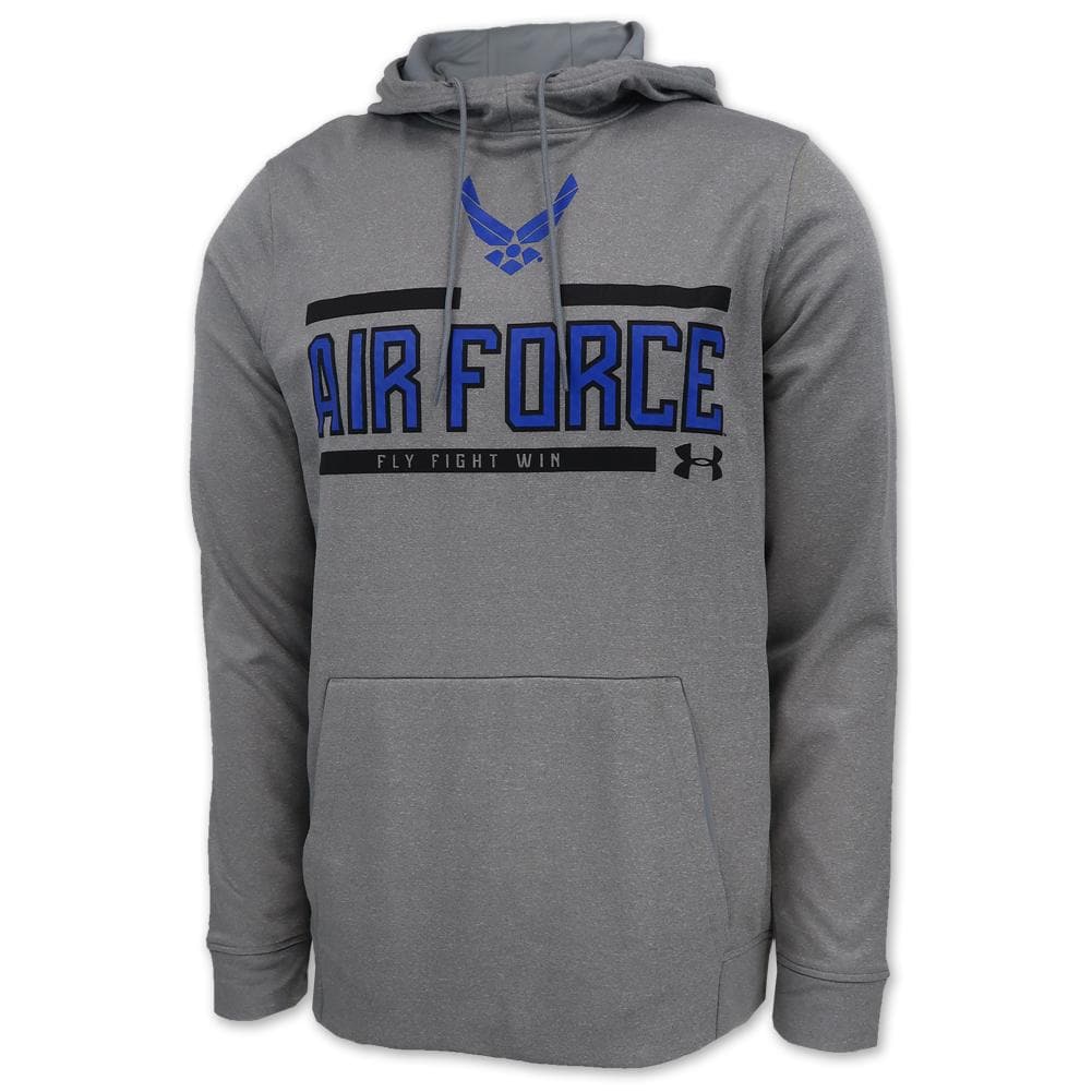 AIR FORCE UNDER ARMOUR WINGS LOGO ARMOUR FLEECE HOOD (GREY) 1