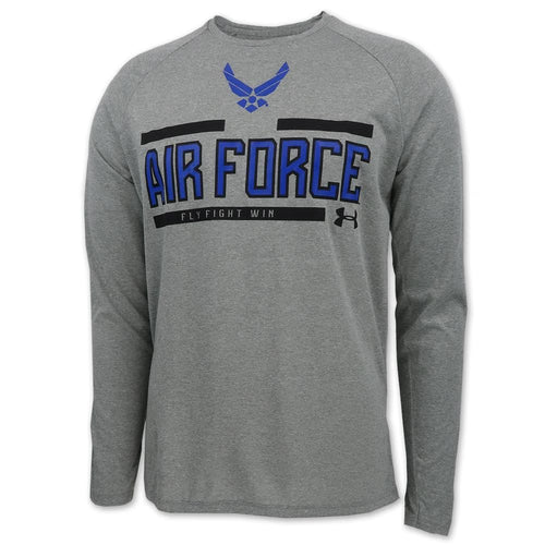 AIR FORCE UNDER ARMOUR WINGS LOGO LONG SLEEVE T-SHIRT (GREY) 1