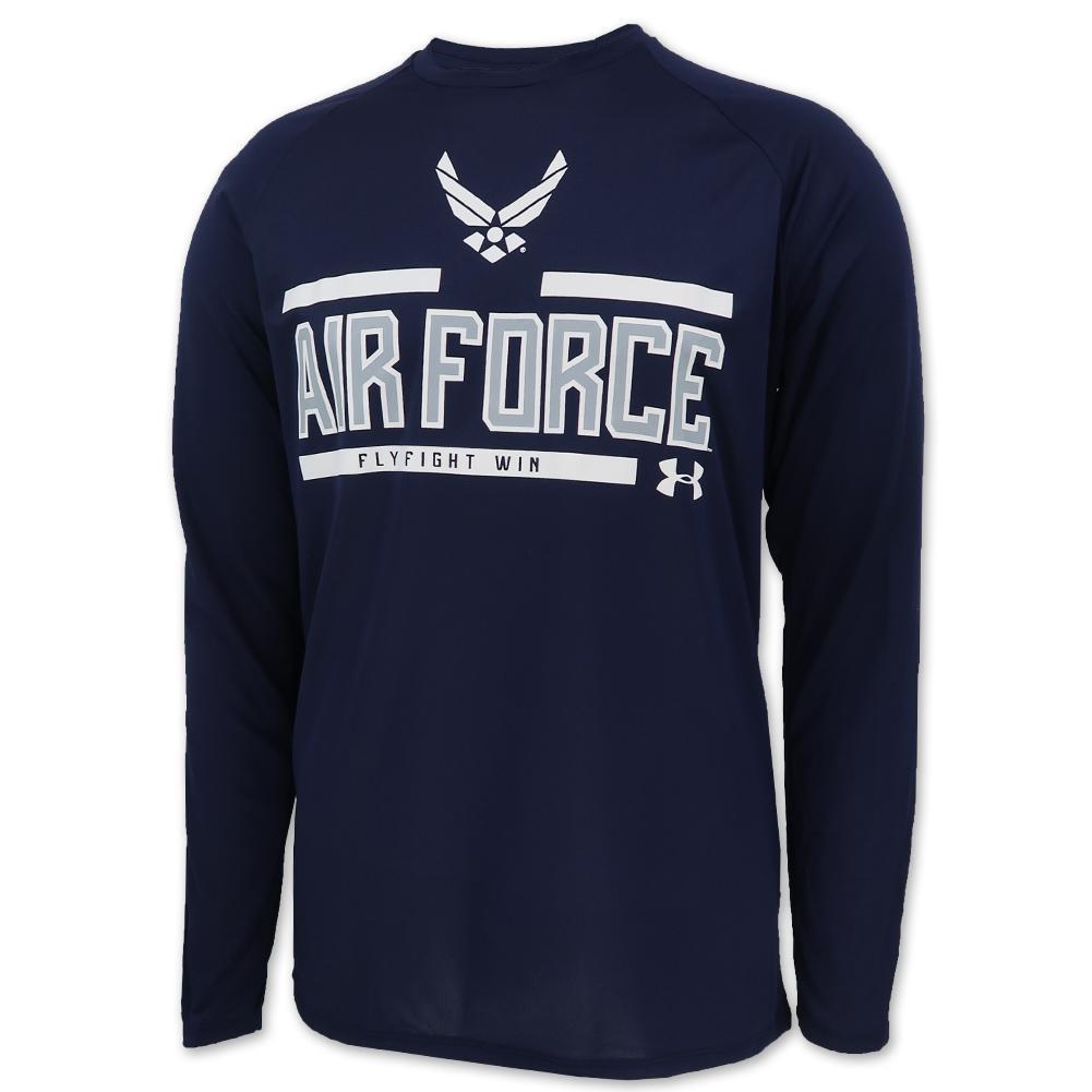 AIR FORCE UNDER ARMOUR WINGS LOGO LONG SLEEVE T-SHIRT (NAVY) 1