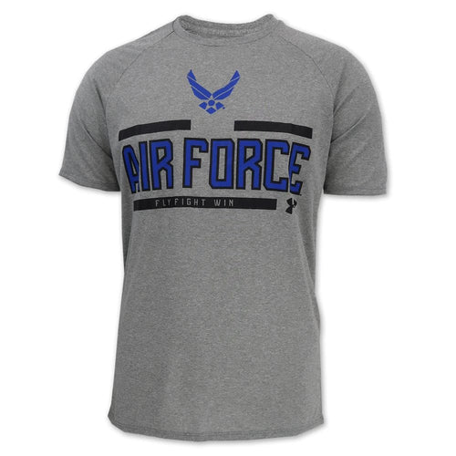 AIR FORCE UNDER ARMOUR WINGS LOGO TECH T-SHIRT (GREY) 1