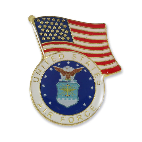 AIR FORCE WAVING FLAG SEAL LAPEL PIN