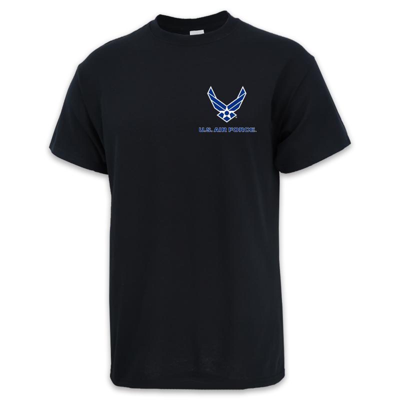 AIR FORCE WINGS LEFT CHEST LOGO T-SHIRT (BLACK)