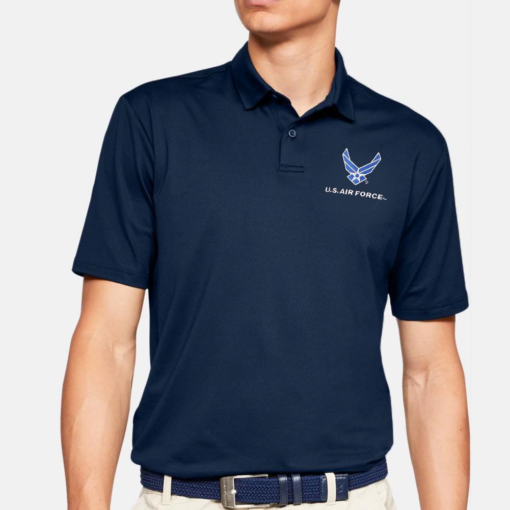 AIR FORCE WINGS UNDER ARMOUR PERFORMANCE POLO (NAVY) 2