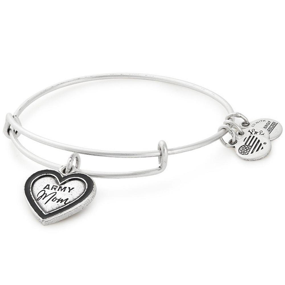 ALEX AND ANI ARMY MOM BANGLE (SILVER)