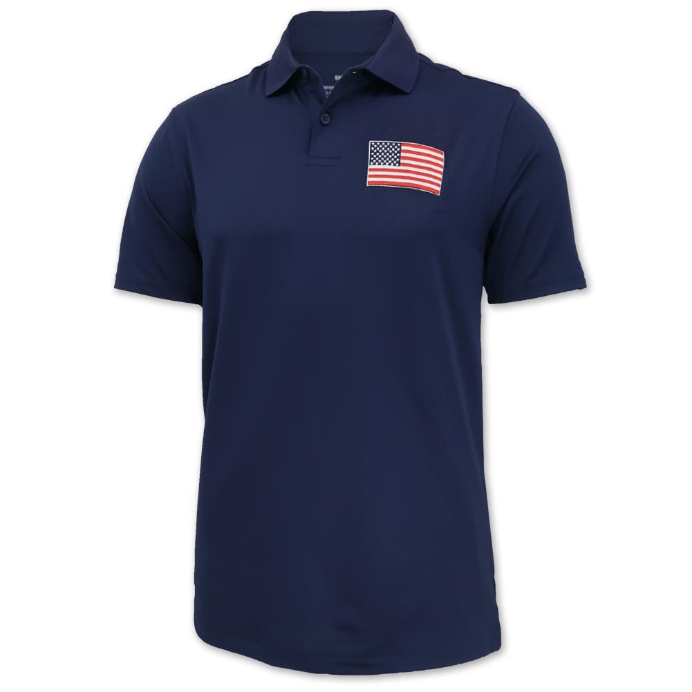 AMERICAN FLAG UNDER ARMOUR PERFORMANCE POLO (NAVY) 1