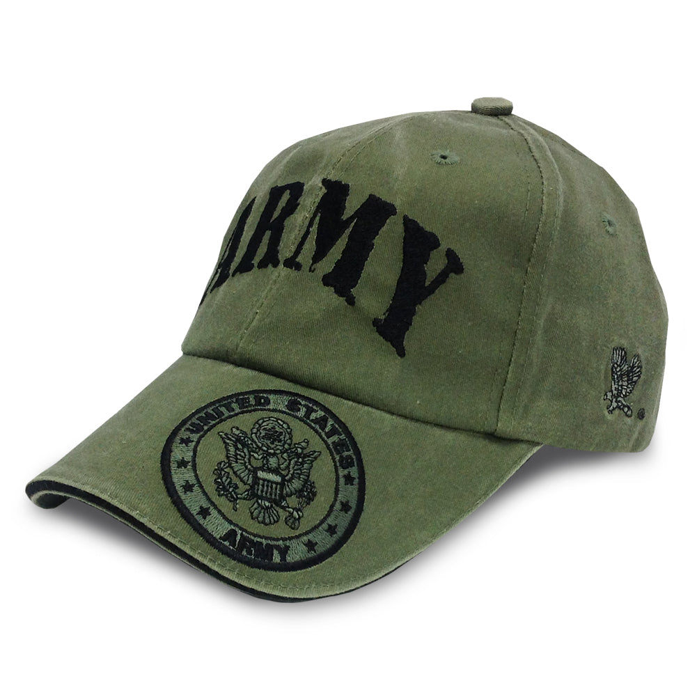 ARMY CREST ON BILL HAT 5