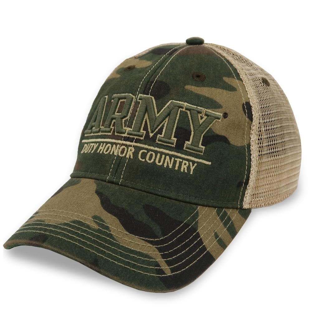 ARMY DUTY HONOR COUNTRY OLD FAVORITE TRUCKER HAT (CAMO) 2