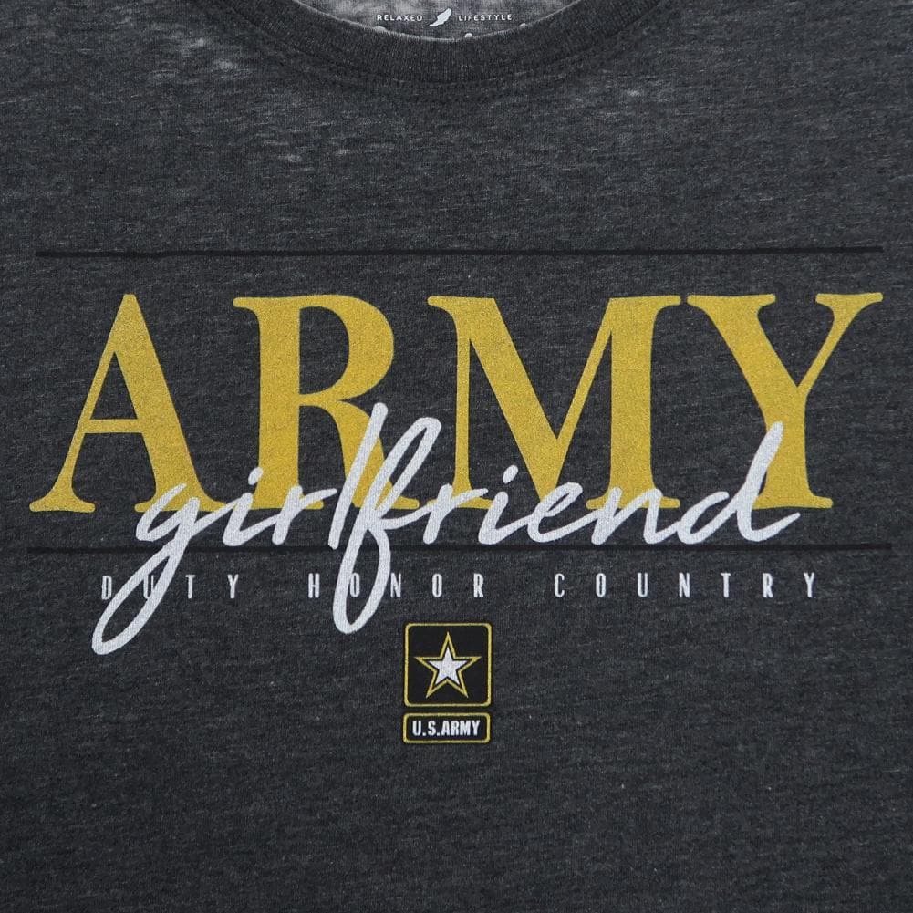 ARMY GIRLFRIEND LADIES 3/4 SLEEVE T-SHIRT (BLACK) 2