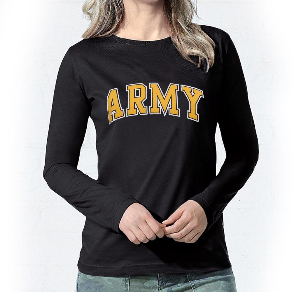 ARMY LADIES ARCH SCOOP NECK LONG SLEEVE T-SHIRT (BLACK) 2