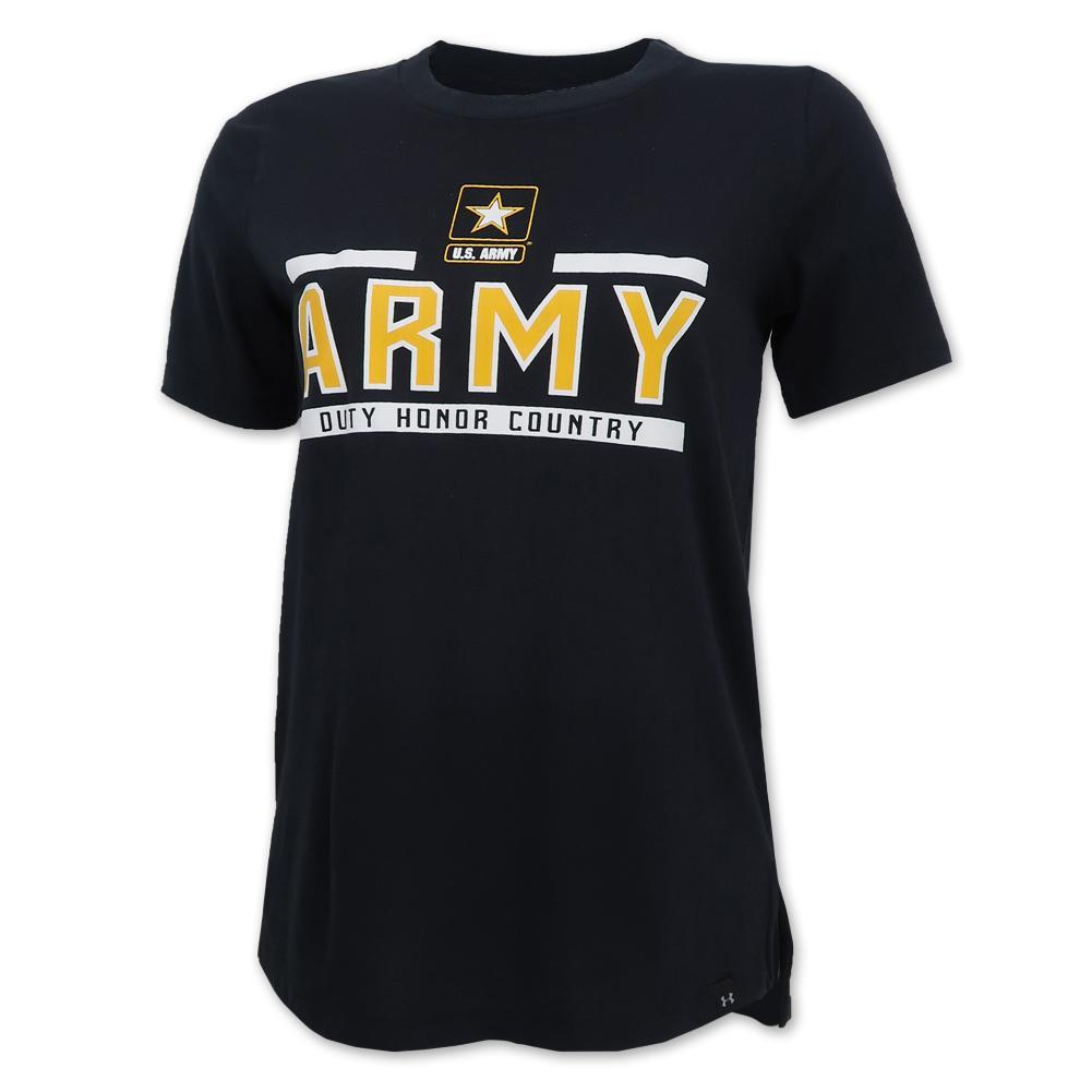 ARMY LADIES UNDER ARMOUR STAR LOGO PERFORMANCE COTTON T-SHIRT (BLACK) 3