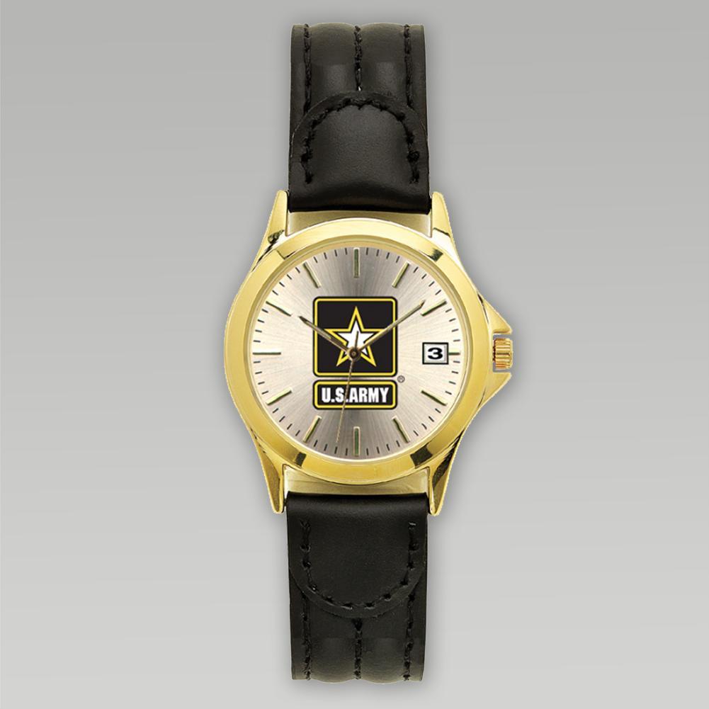 ARMY DELUXE LEATHER WATCH W/BRASS CASE