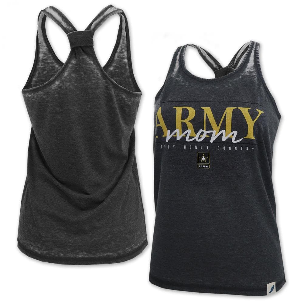 ARMY MOM LADIES RACERBACK TANK (BLACK) 2