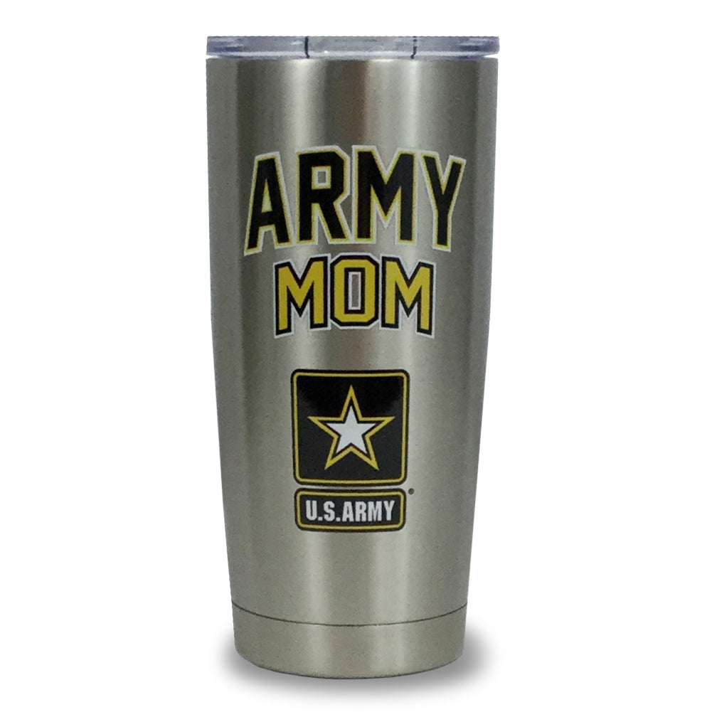 ARMY MOM STAINLESS STEEL TUMBLER (SILVER) 1