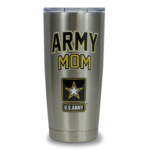 ARMY MOM STAINLESS STEEL TUMBLER (SILVER) 1