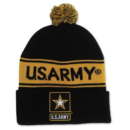 ARMY POM POM KNIT BEANIE (BLACK) 1