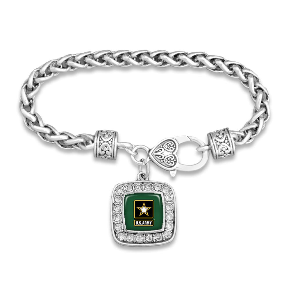 ARMY STAR CRYSTAL SQUARE BRACELET