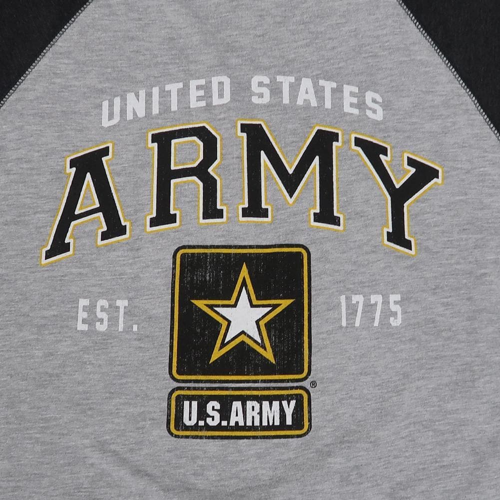 ARMY STAR EST. 1775 BASEBALL T-SHIRT (GREY/BLACK)