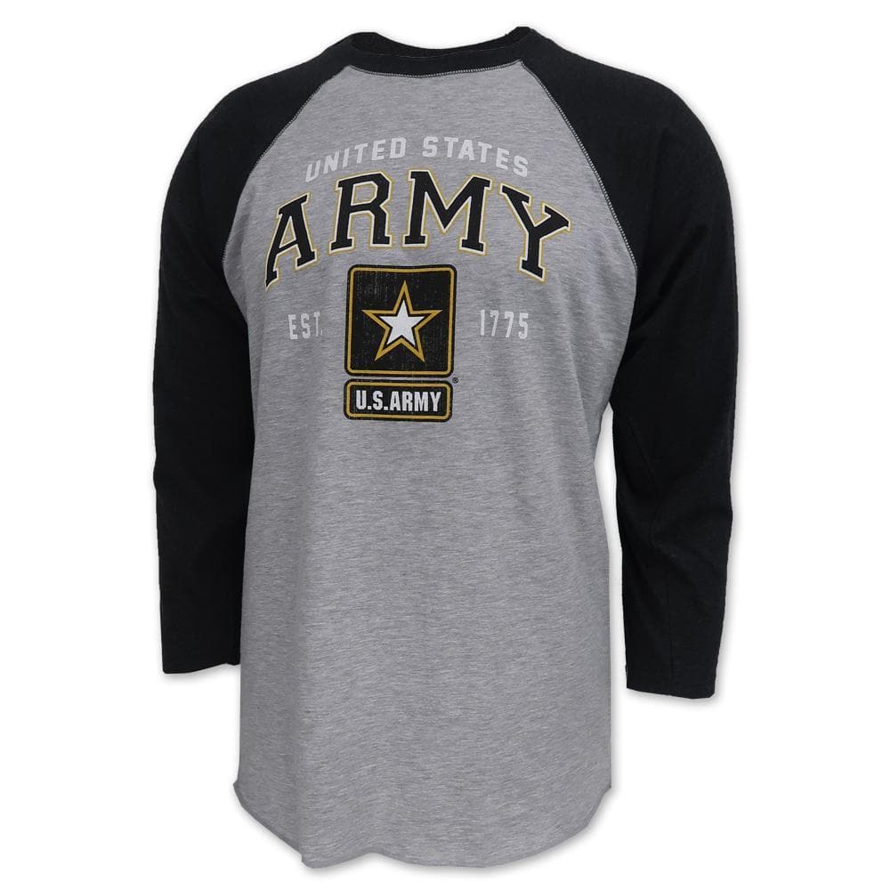 ARMY STAR EST. 1775 BASEBALL T-SHIRT (GREY/BLACK) 1