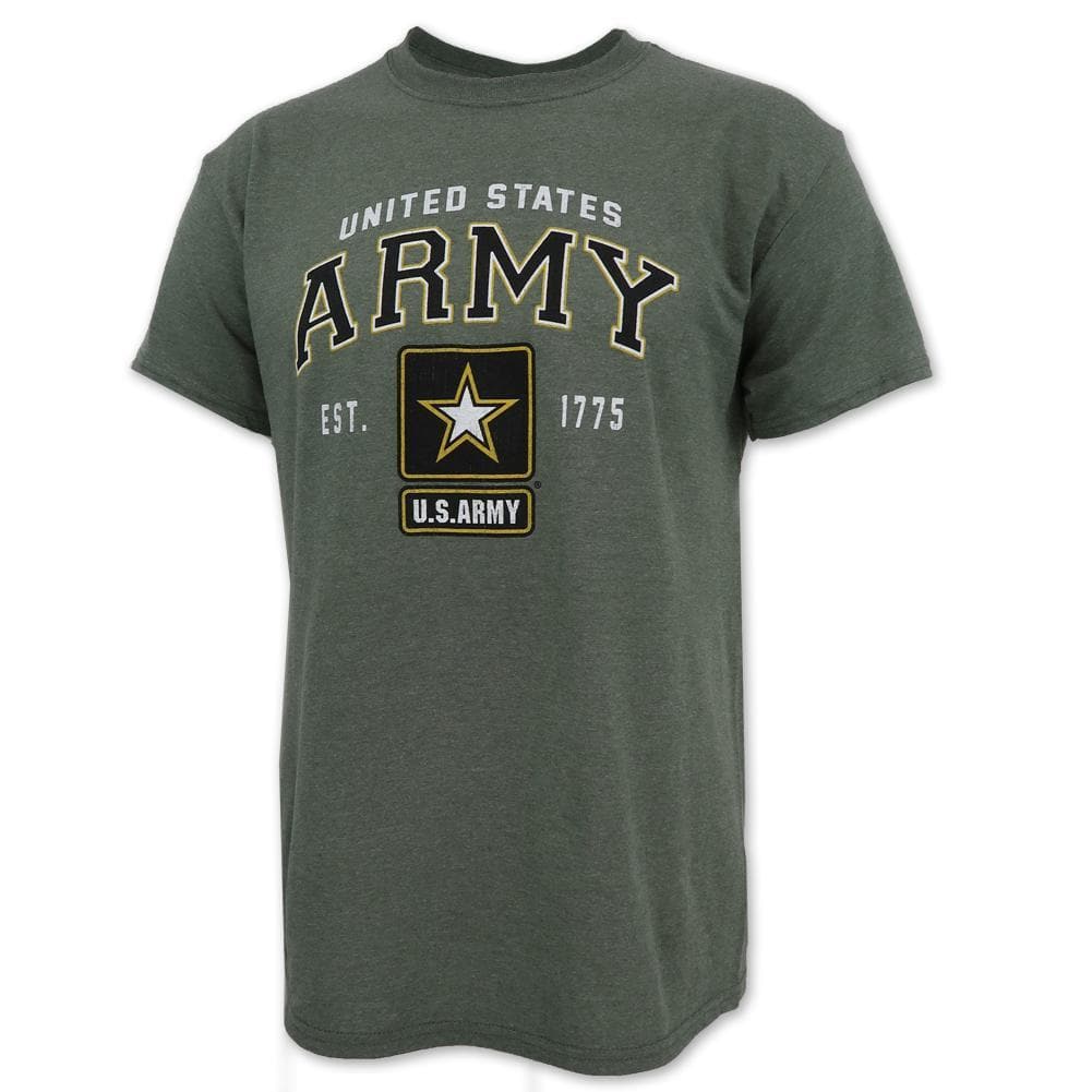 ARMY STAR EST. 1775 T-SHIRT (HEATHER MILITARY GREEN) 1