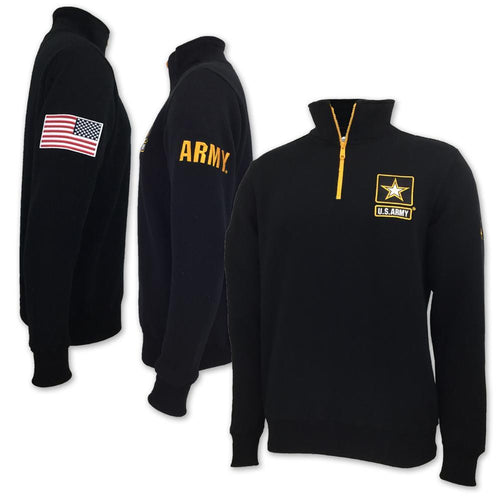 ARMY STAR FLEECE 1/4 ZIP (BLACK)