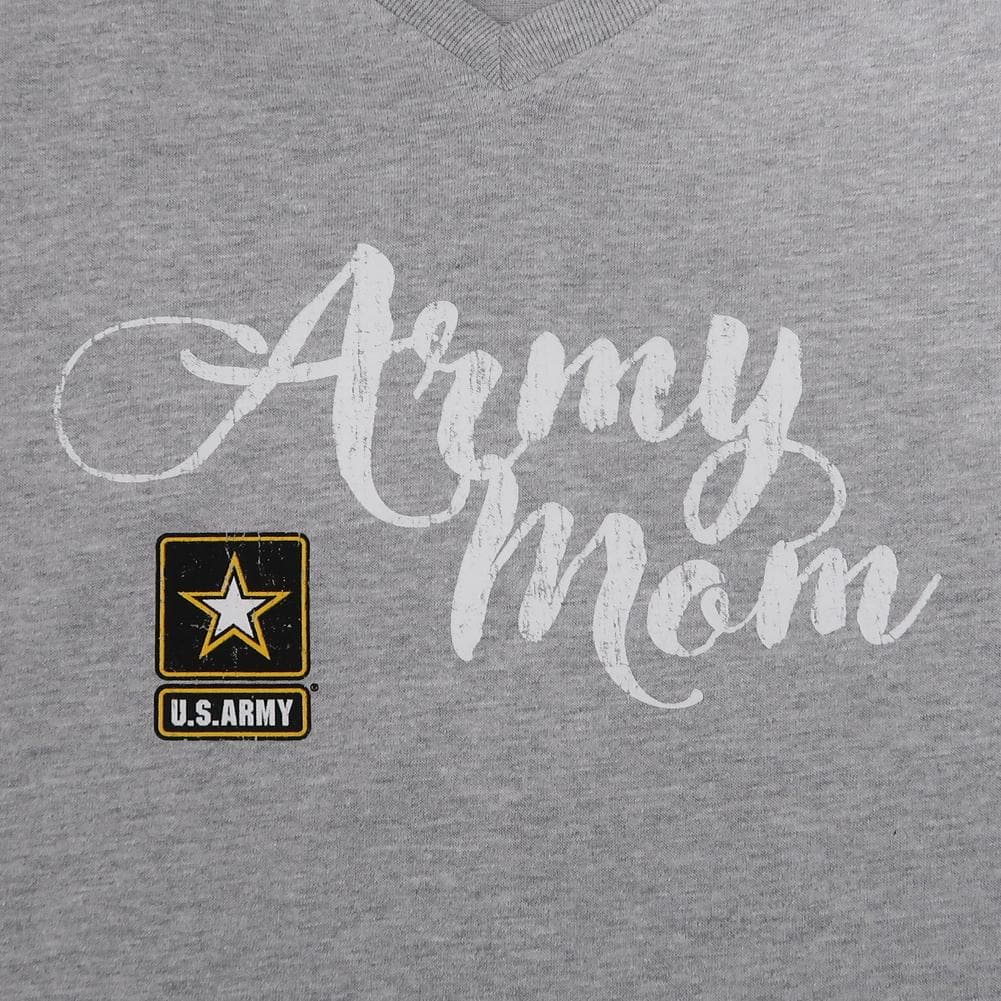 ARMY STAR LADIES MOM V-NECK T-SHIRT (GREY) 2